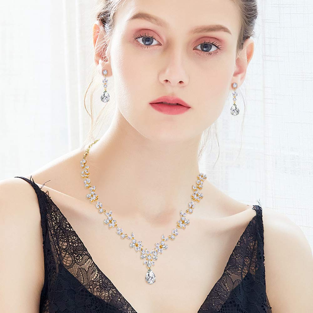 18K Gold-Plated CZ Jewelry Set