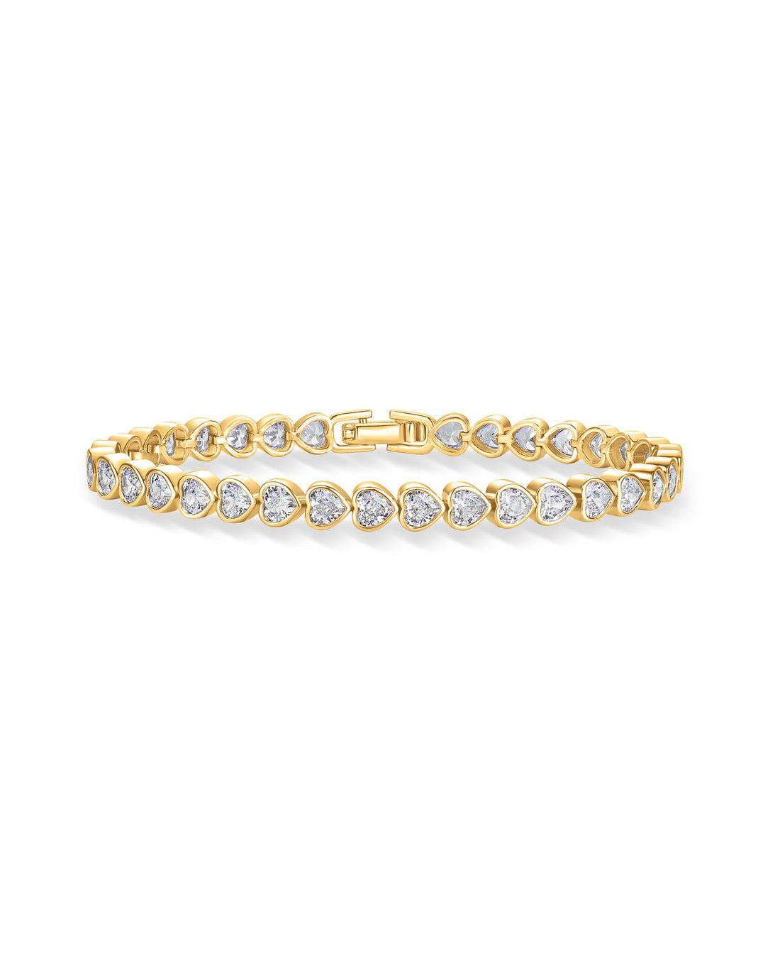 14K Gold-Plated Bezel Tennis Bracelet