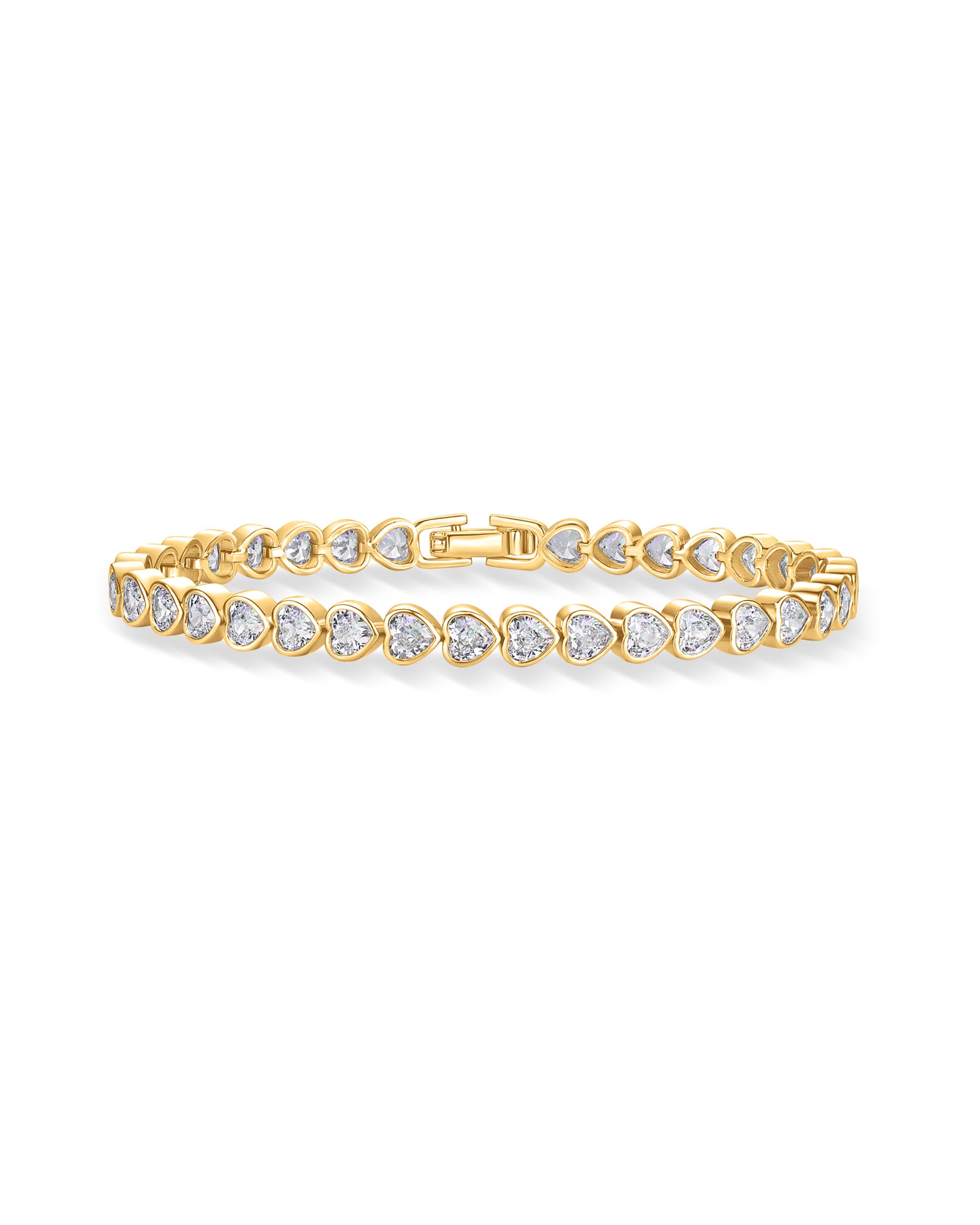 14K Gold-Plated Bezel Tennis Bracelet
