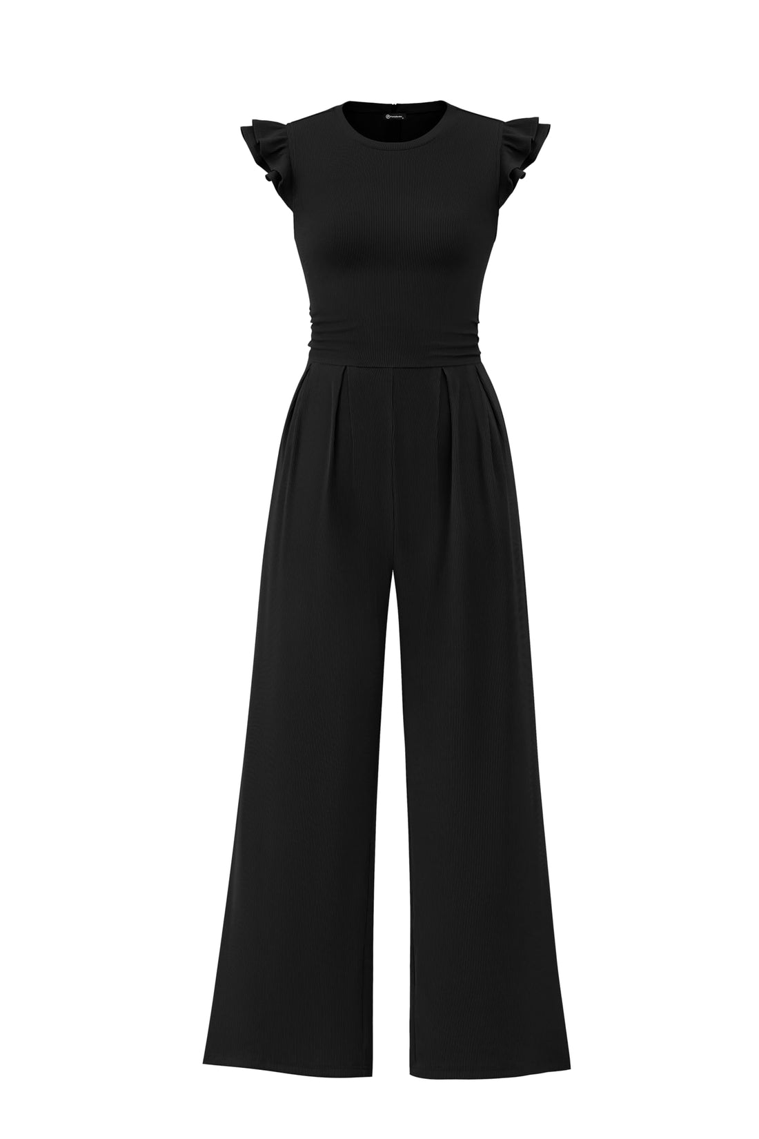 Ruffle Rib-Knit Romper