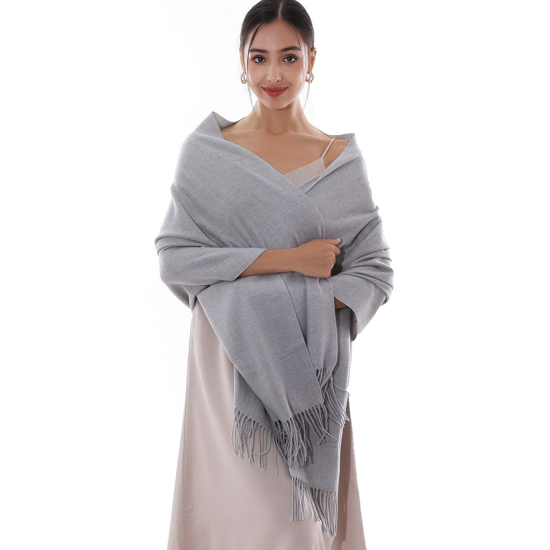 Grey Pashmina Shawl Wrap