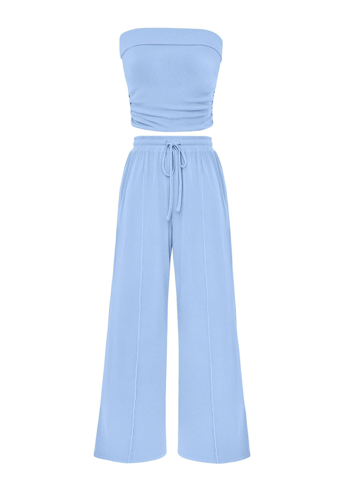 Ribbed Knit Tube Top & Pants Set