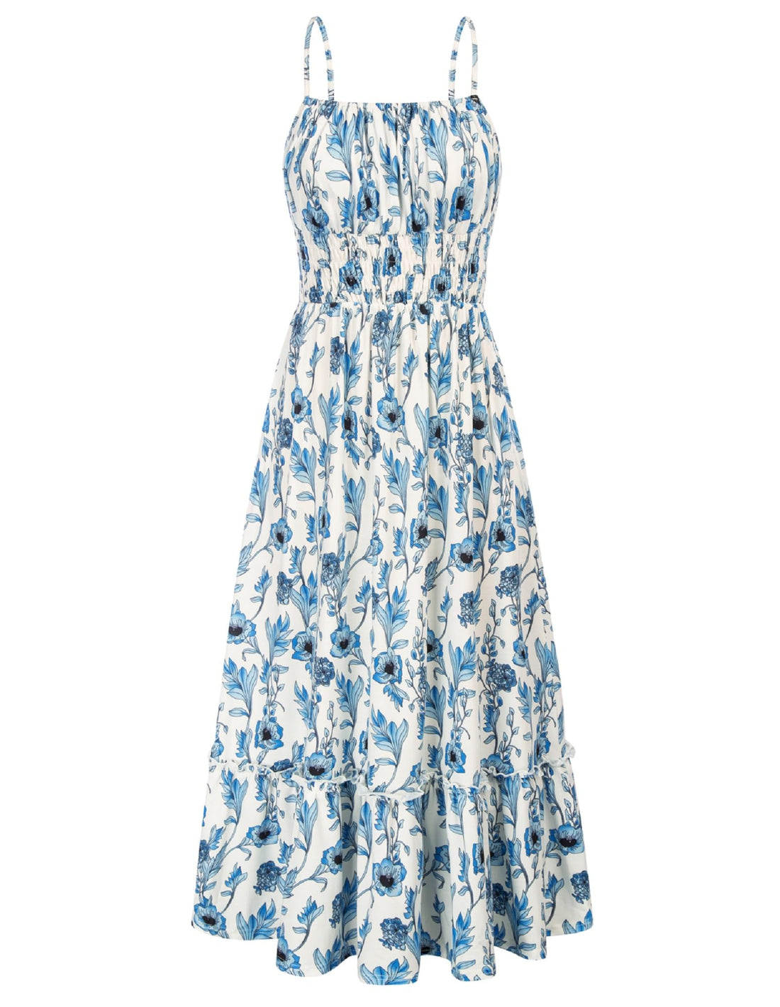 Smocked Floral Boho Maxi Dress
