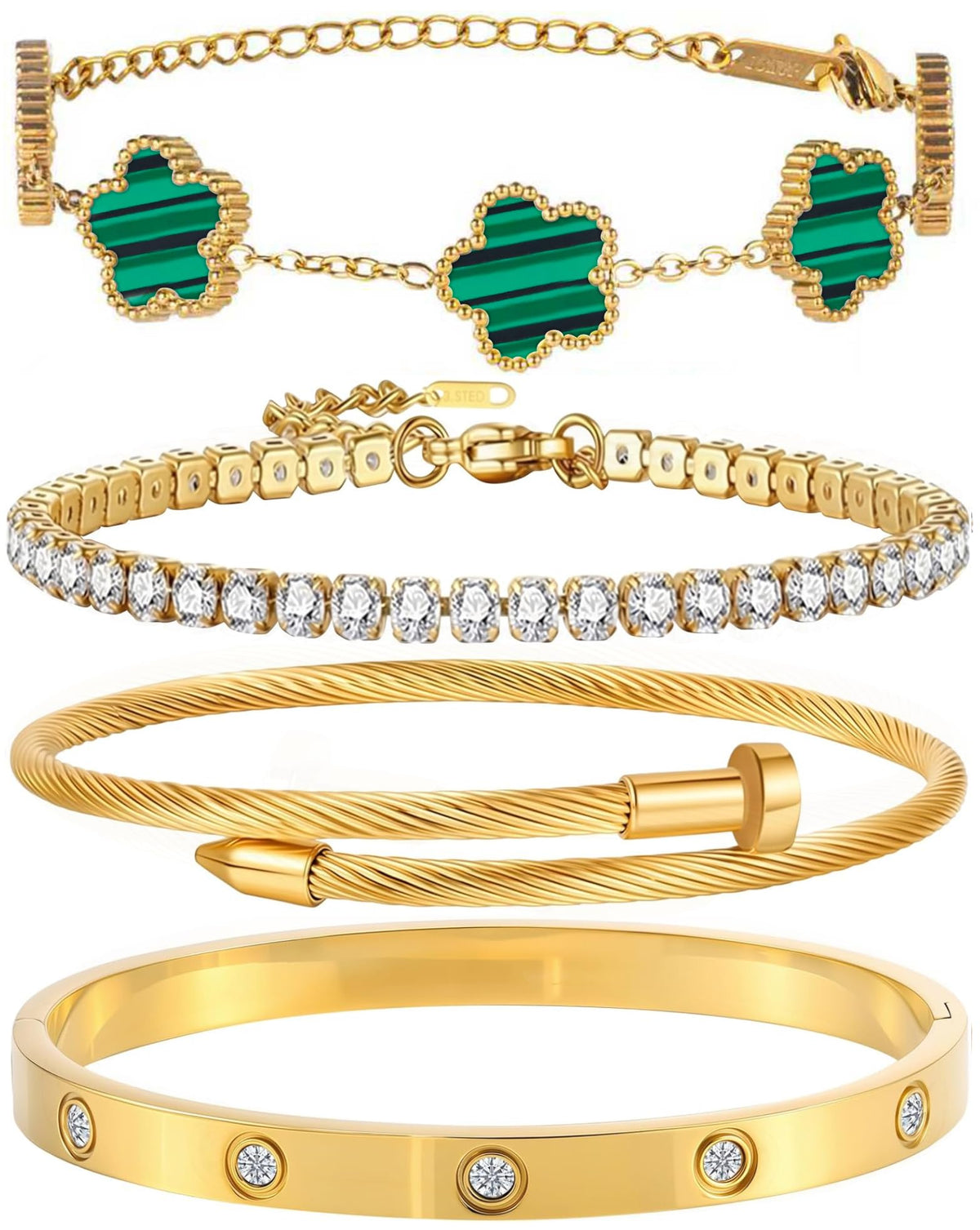 18K Gold-Plated Love Bangle Set