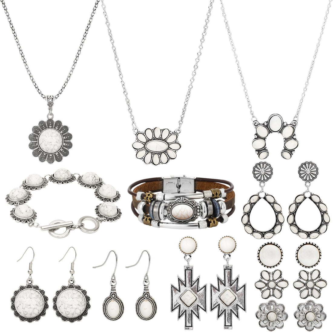 Boho Turquoise Jewelry Set (Set of 19)