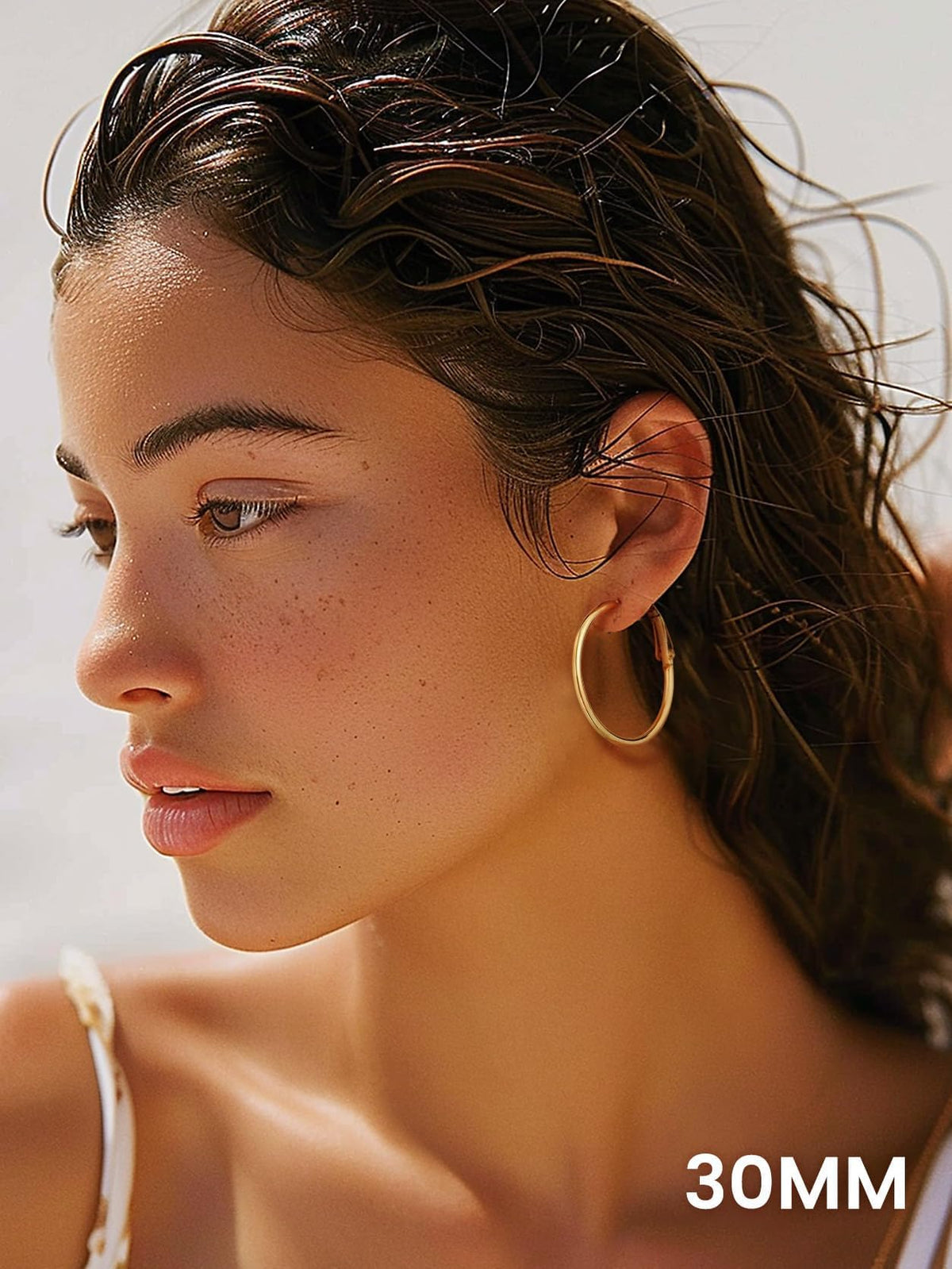 14K Gold-Plated Thin Small Hoops