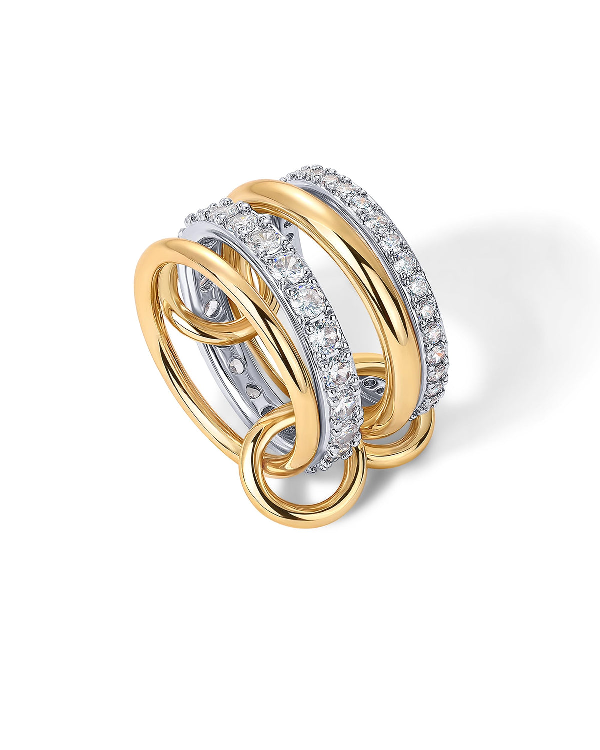 14K Gold-Plated Two-Tone Interlocking Ring