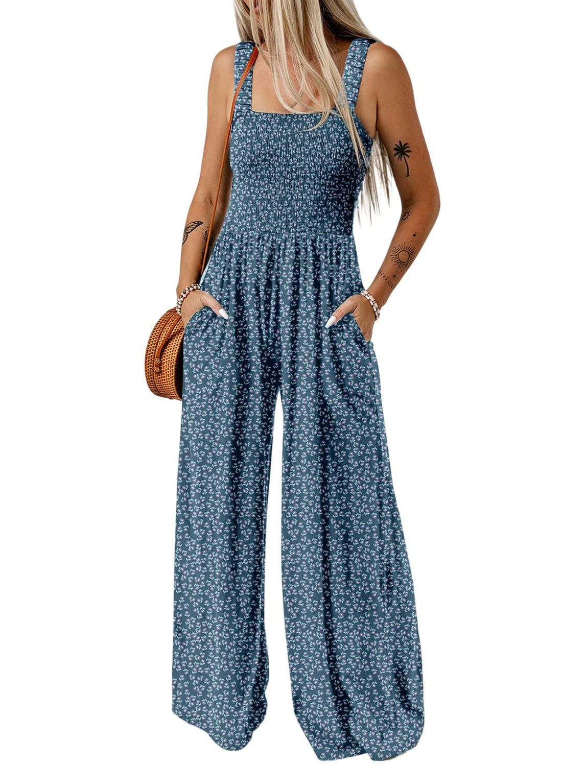 Printed Wide-Leg Jumpsuit