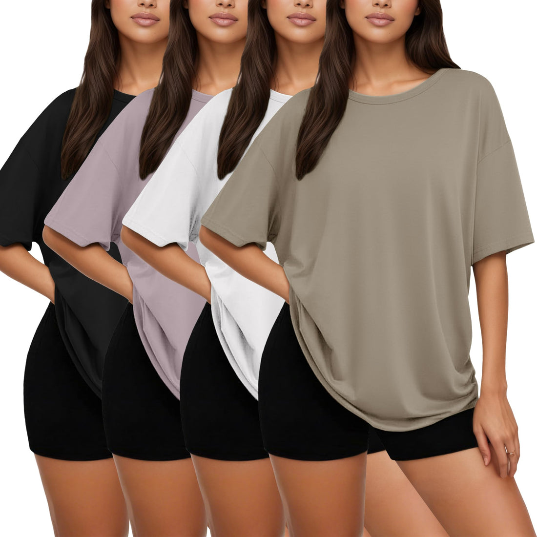 Oversized Short Sleeve Tee (Set of 4)