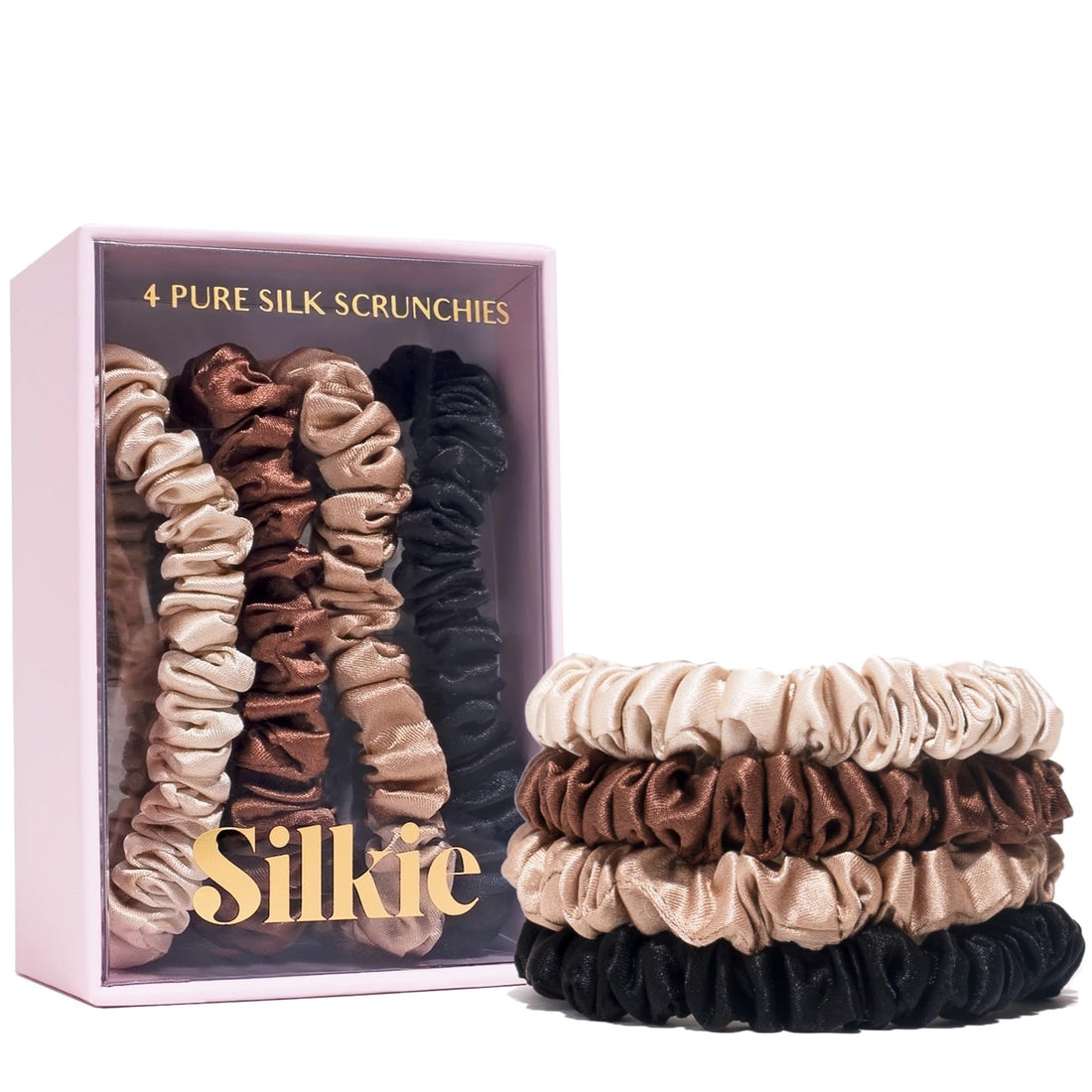 Skinny Silk Scrunchie (Set of 4)