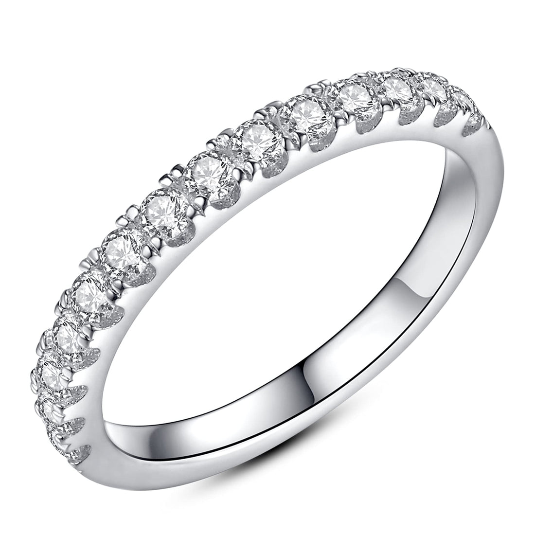 Sterling Silver Moissanite Eternity Band