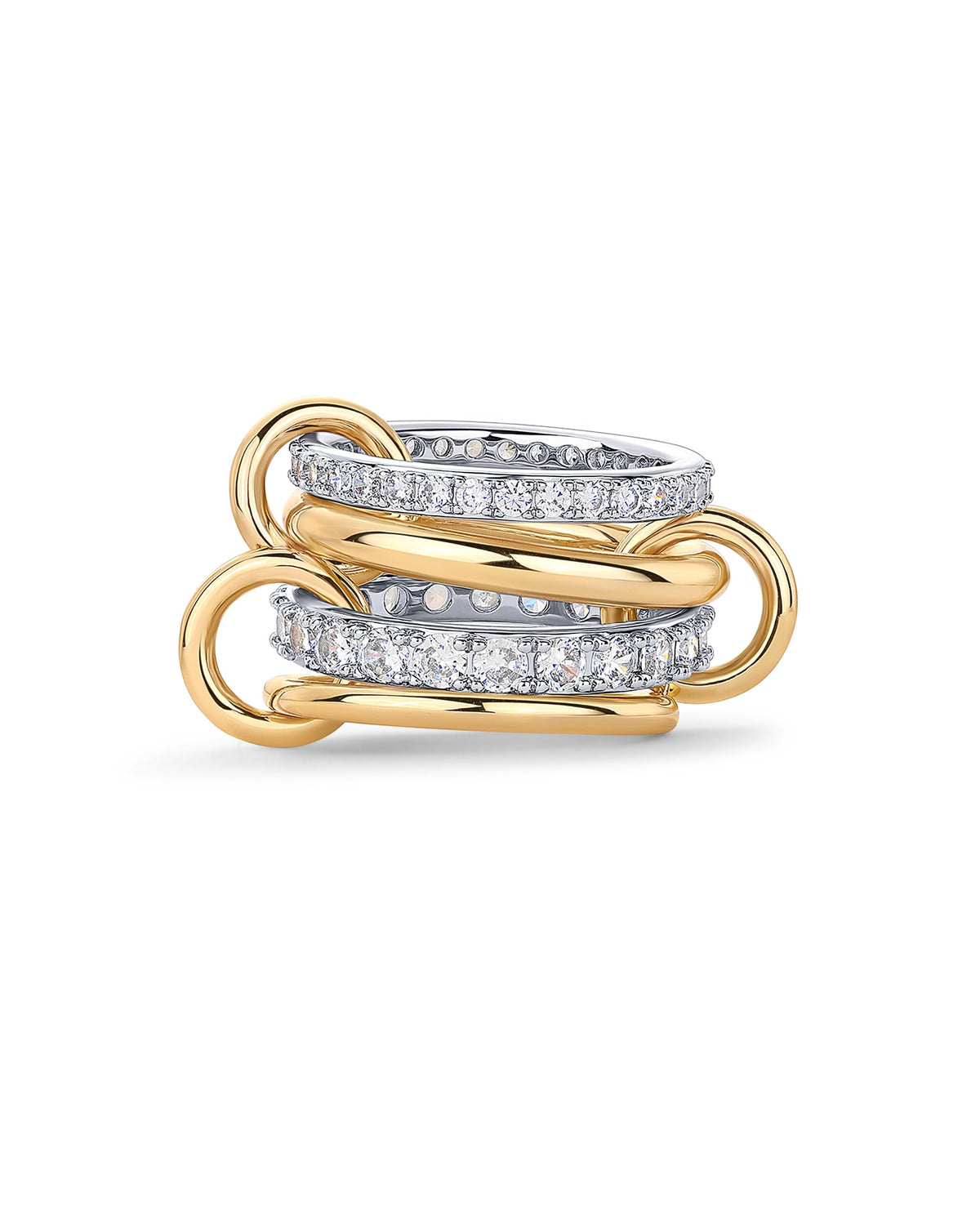 14K Gold-Plated Two-Tone Interlocking Ring