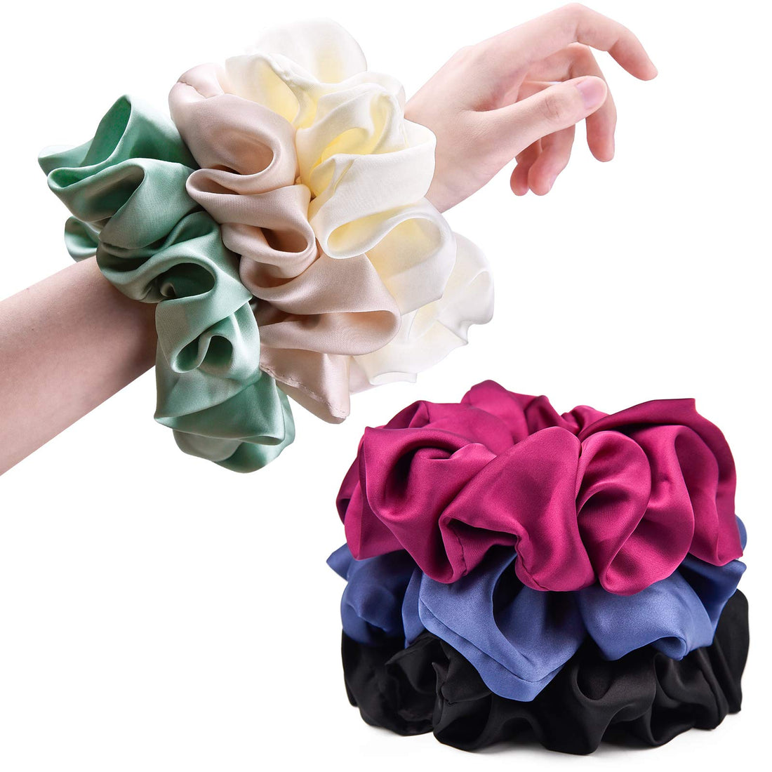 Oversized Silk Scrunchie (Set of 6)