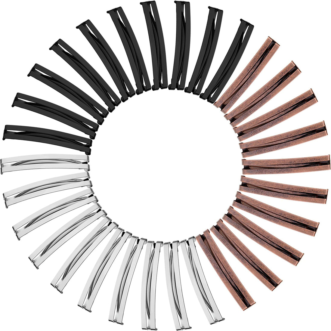 Open Center Metal Barrette (Set of 30)