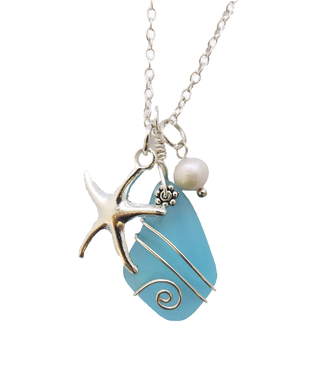 Wire Wrapped Sea Glass Necklace