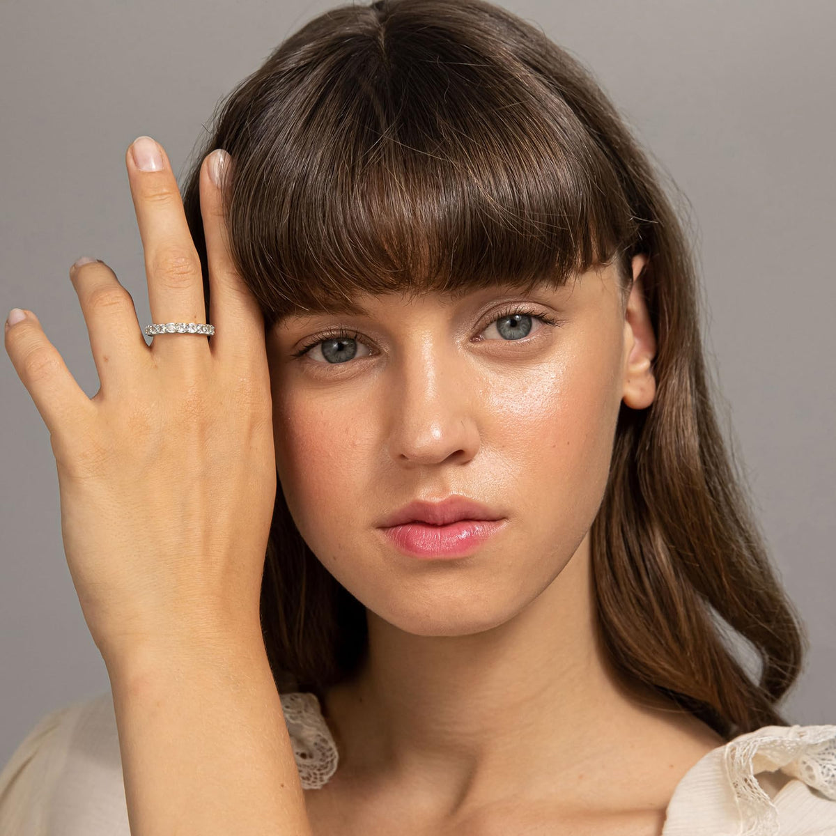 14K Gold-Plated Square-Cut CZ Band