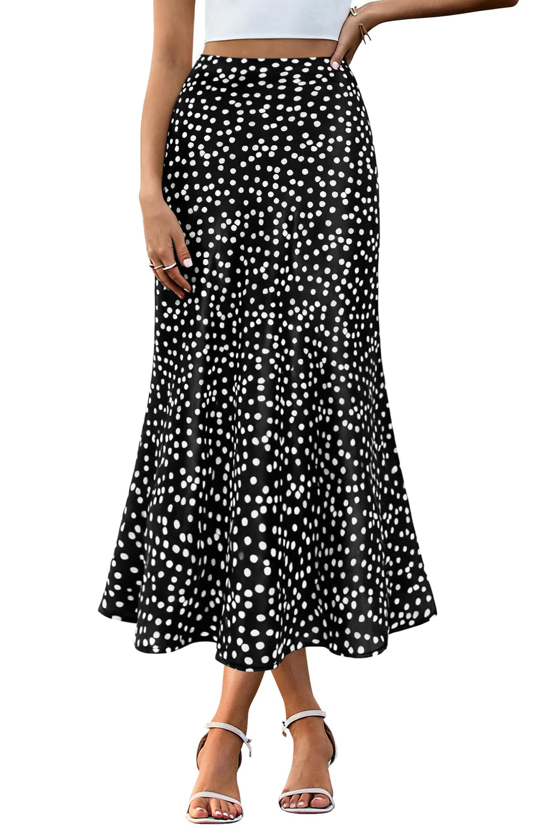 Leopard Satin Midi Skirt
