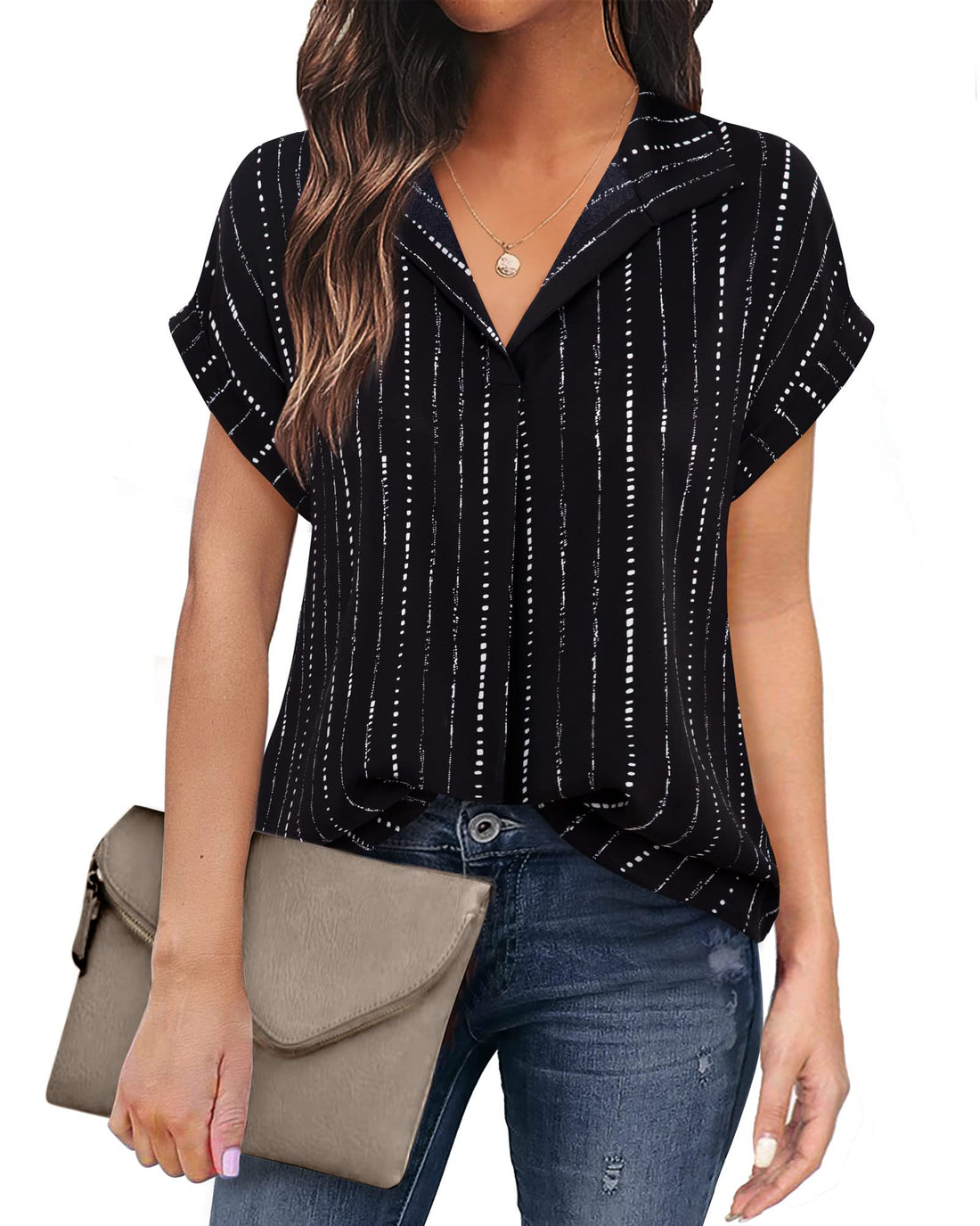 Short Sleeve Work Blouse