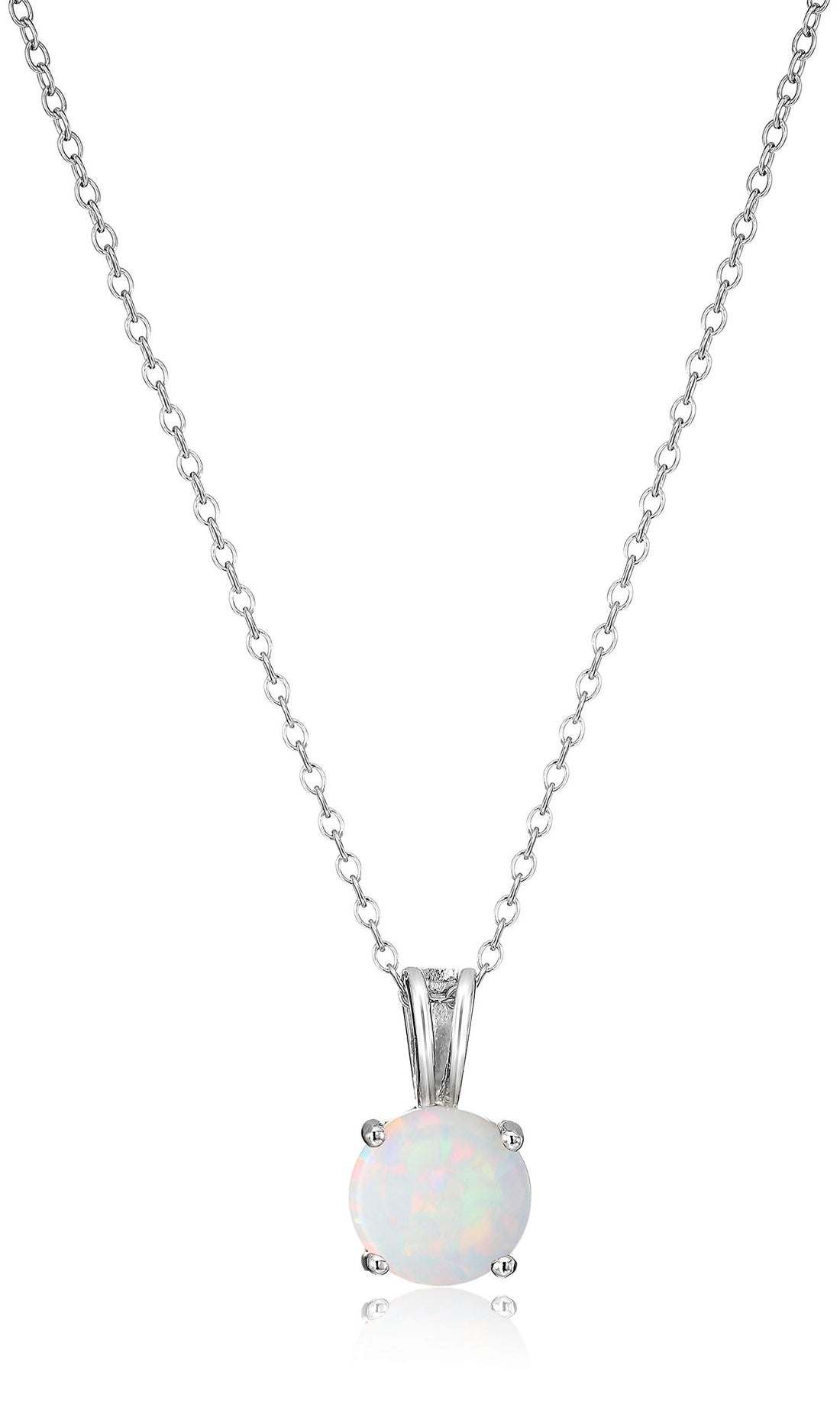 Sterling Silver Opal Pendant Necklace