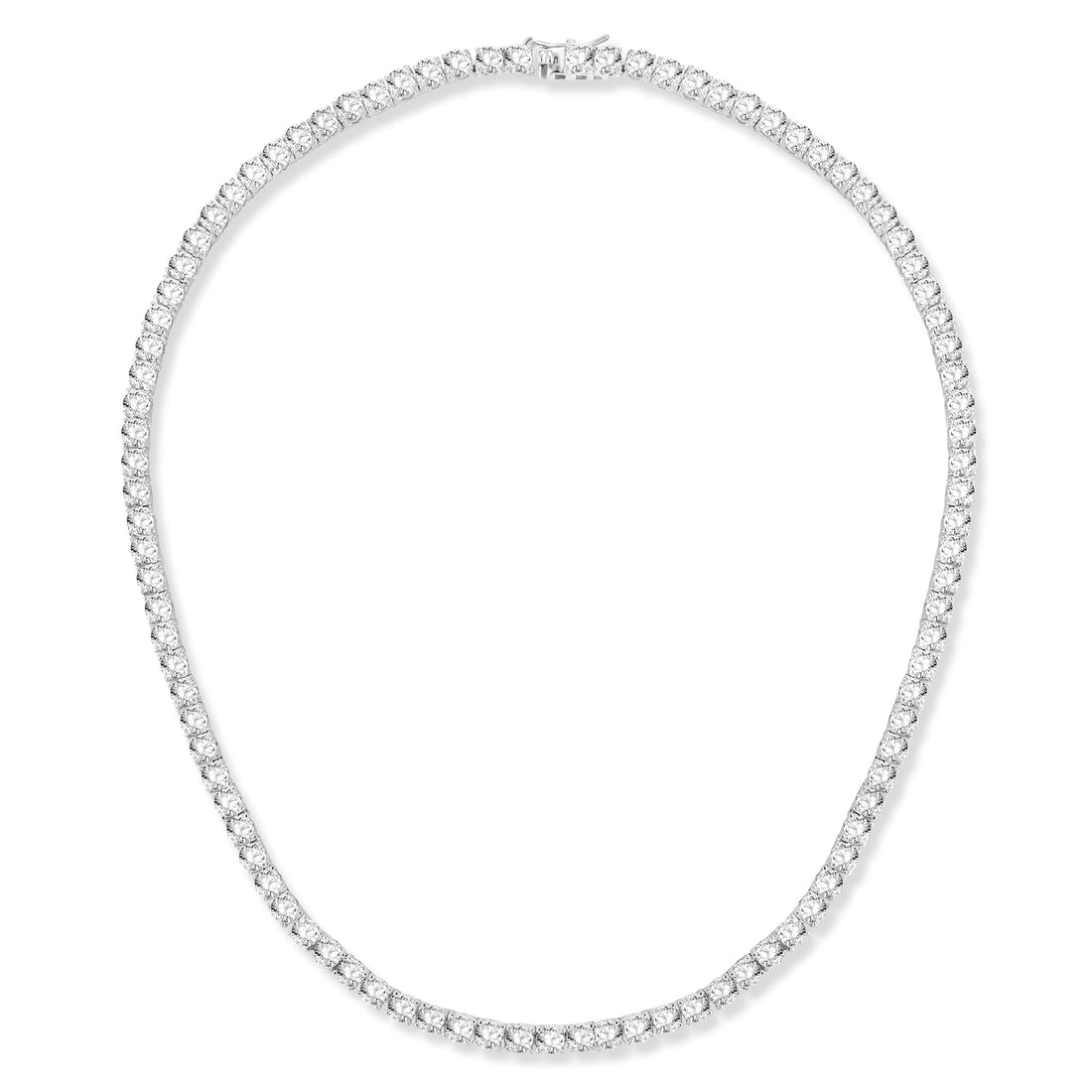 White Gold-Plated Tennis Necklace