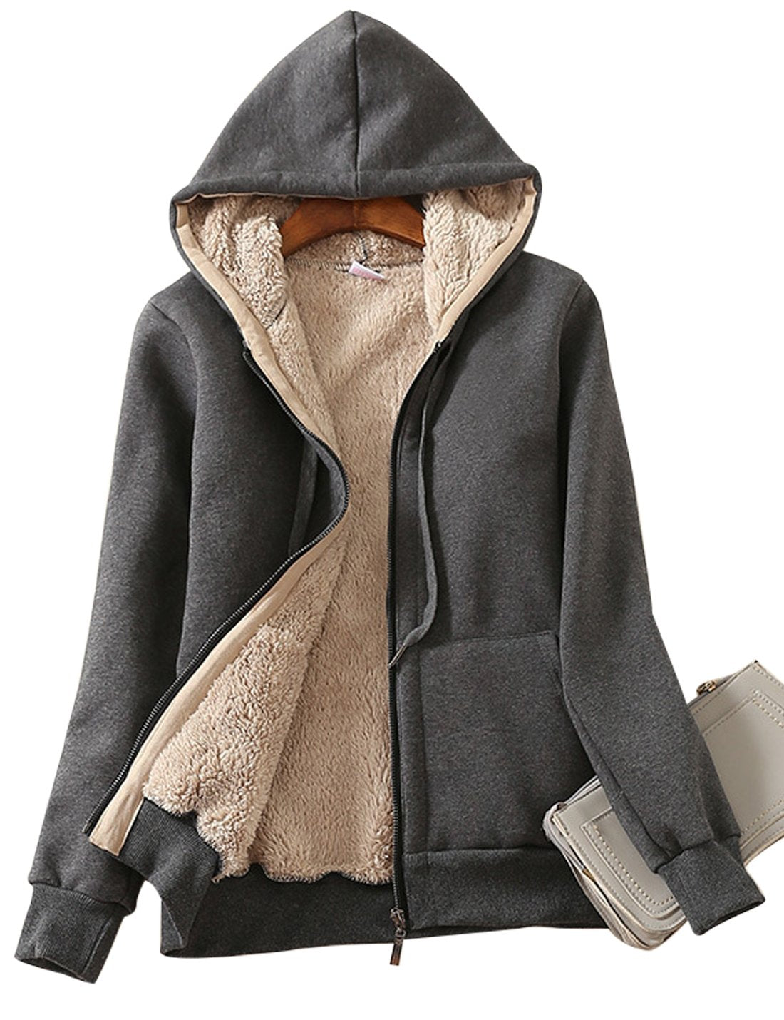 Sherpa-Lined Zip-Up Hoodie