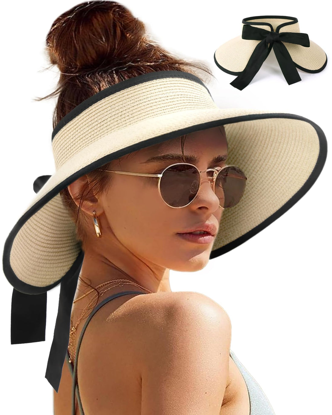 Wide Brim Straw Visor