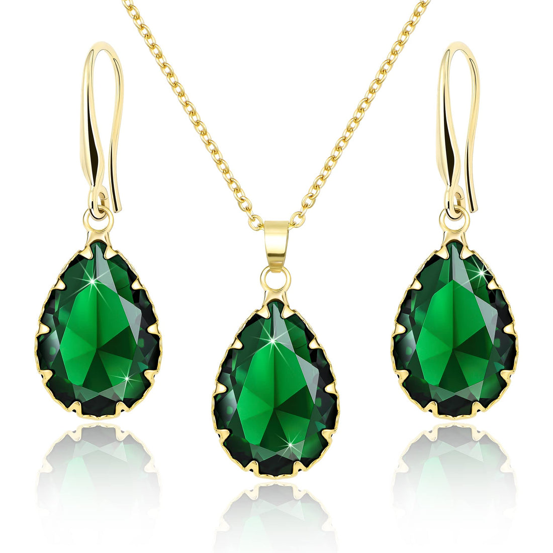 Emerald Crystal Jewelry Set