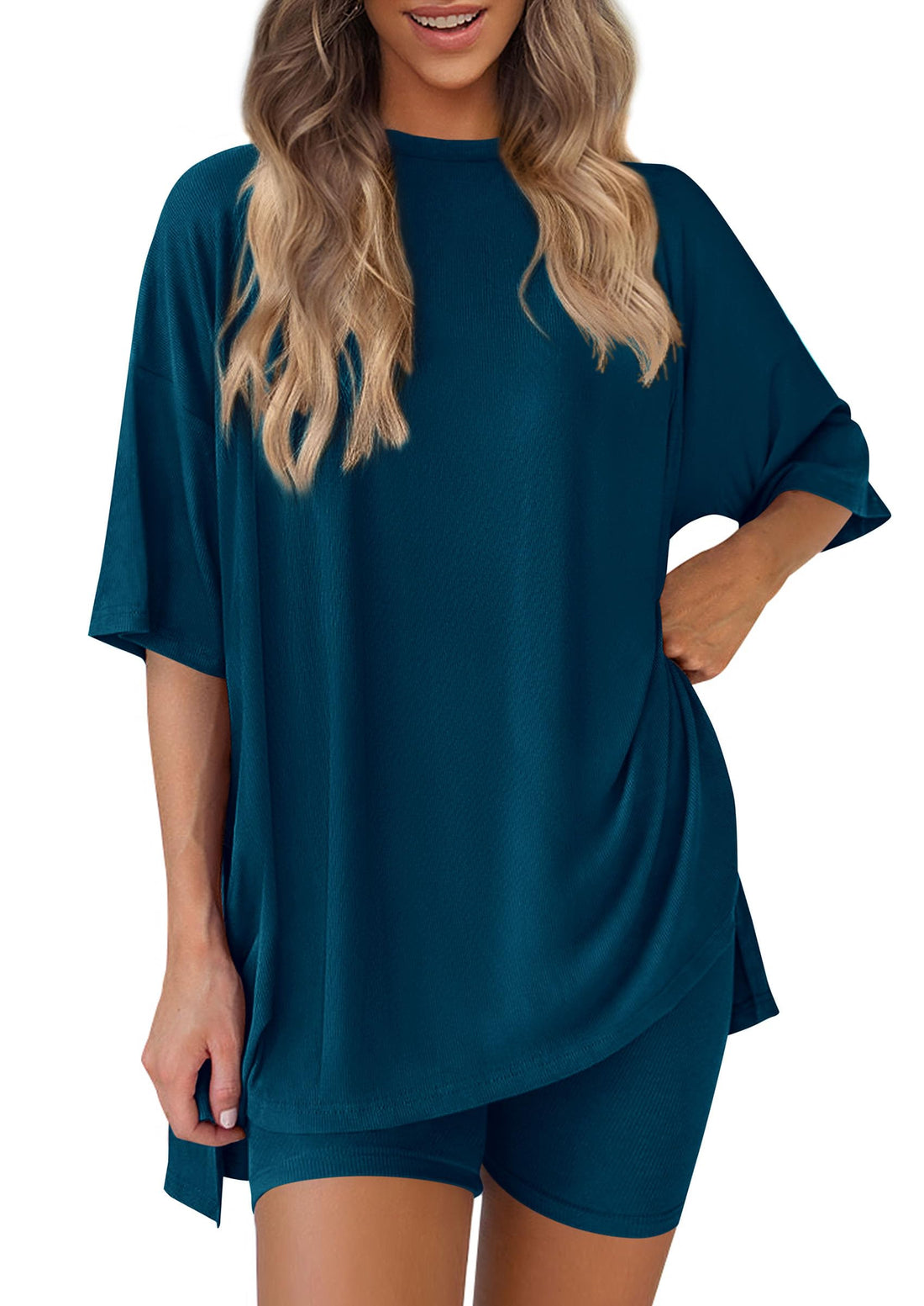 Oversized Shirt & Biker Shorts Set