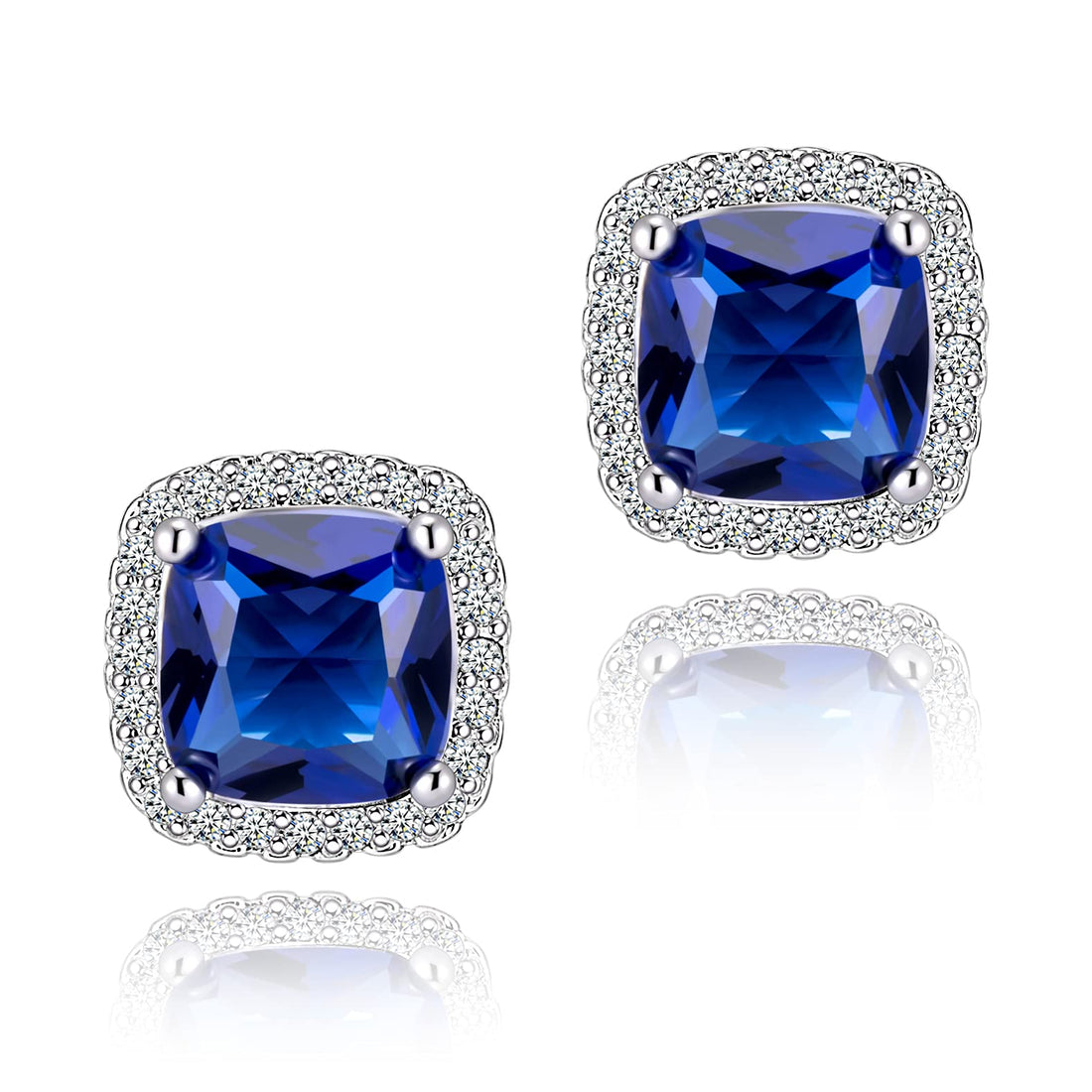 Dainty CZ Cushion Stud Earrings