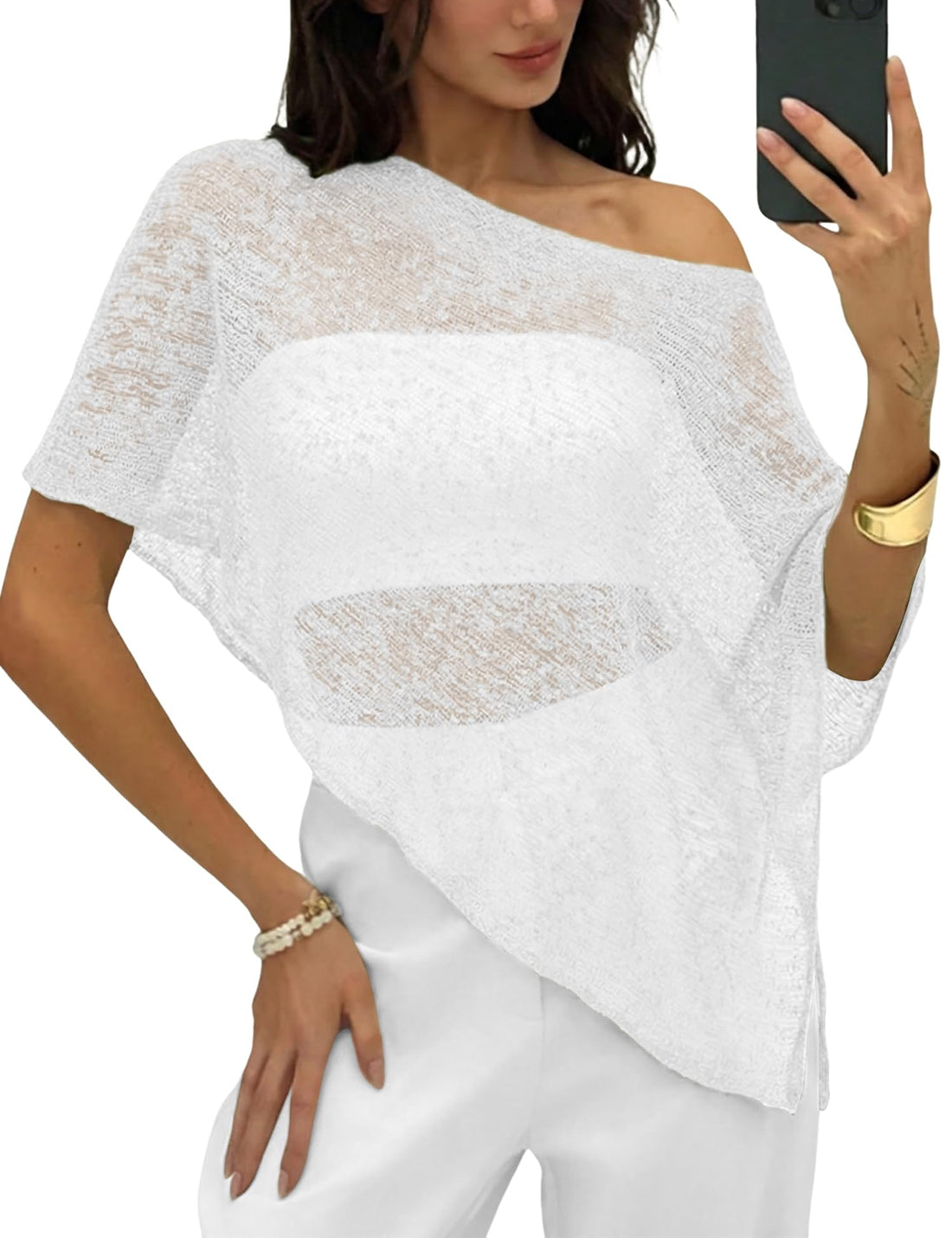Sheer Crochet Poncho