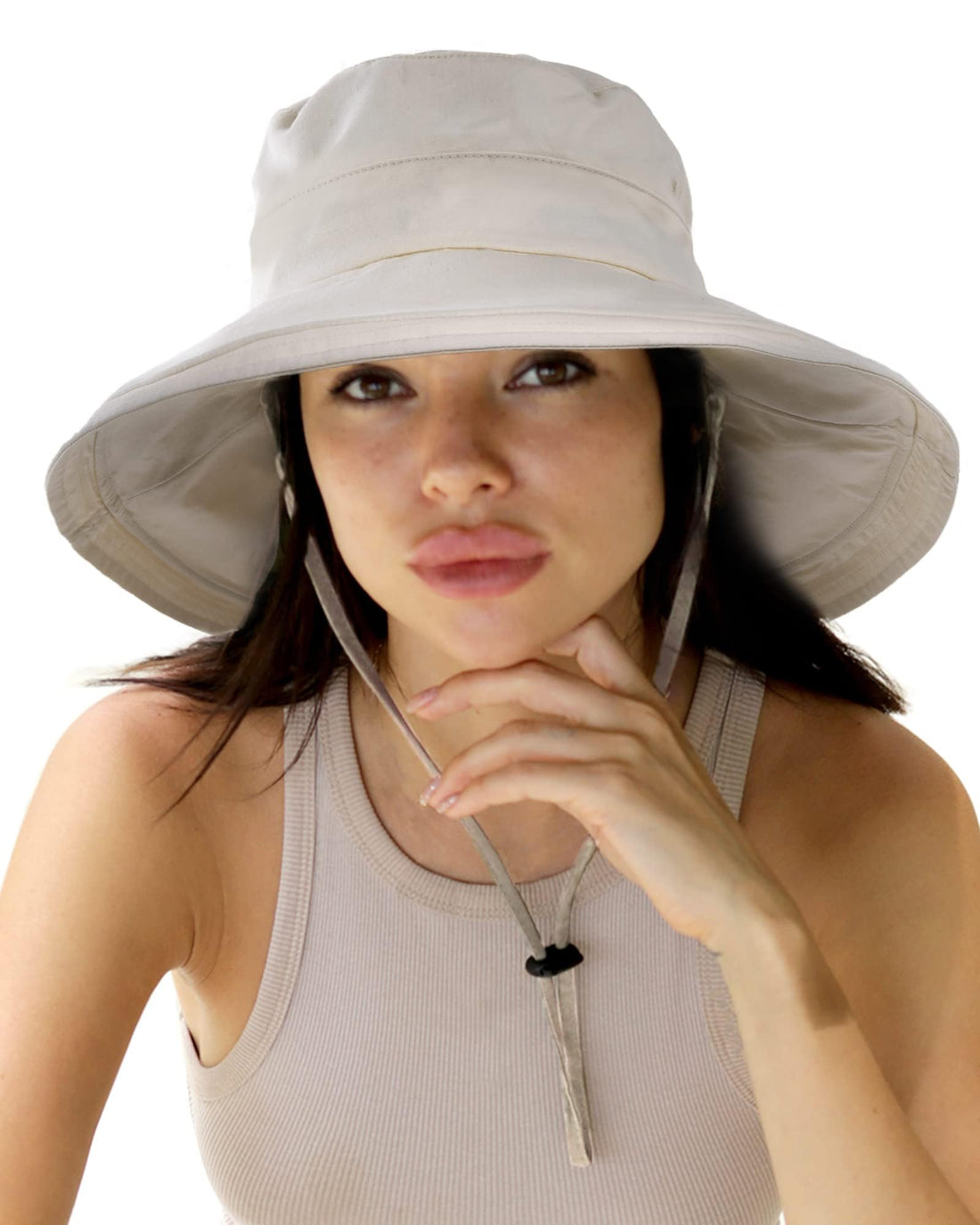 Ponytail Wide-Brim Sun Hat