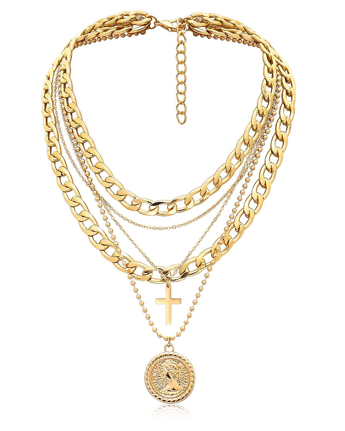 Gold Coin Layered Necklace