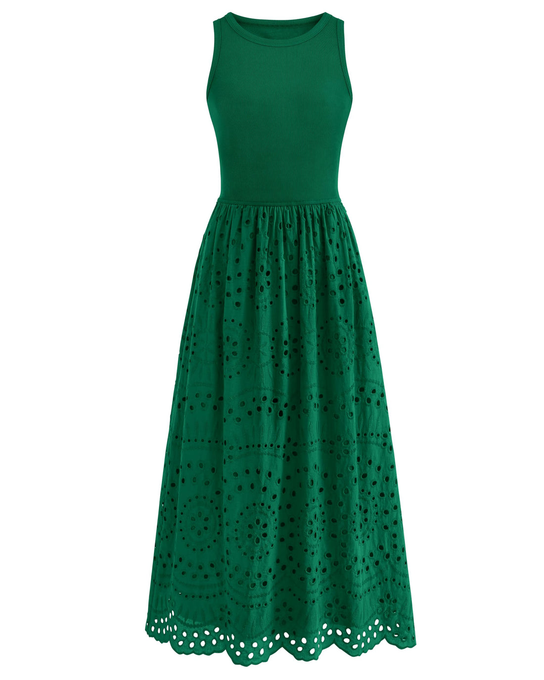 Boho Eyelet Cotton Maxi Dress