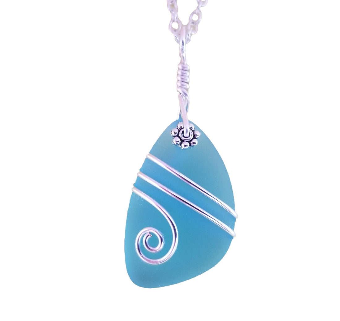 Wire-Wrapped Sea Glass Necklace