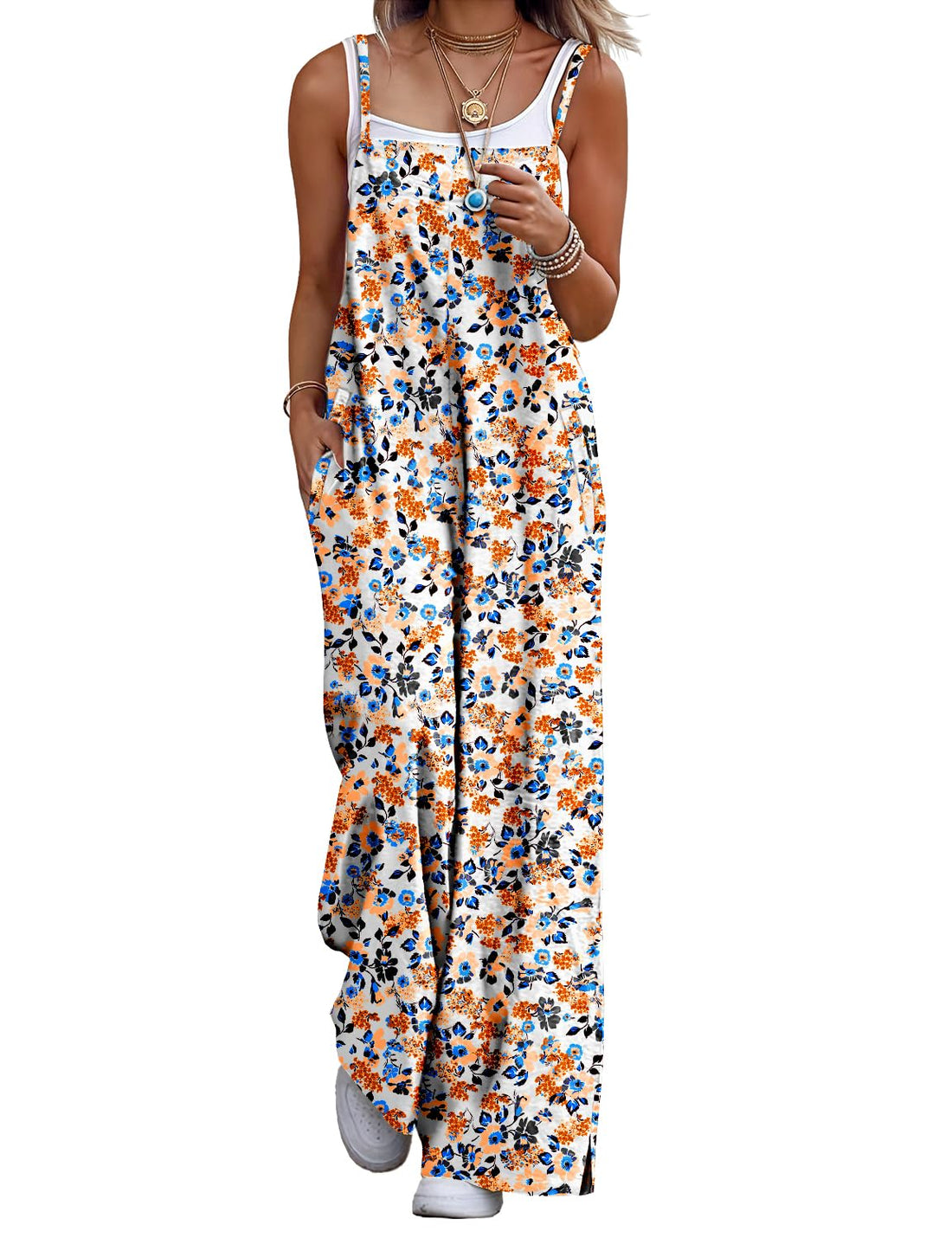 Floral Cotton Wide Leg Jumpsuit
