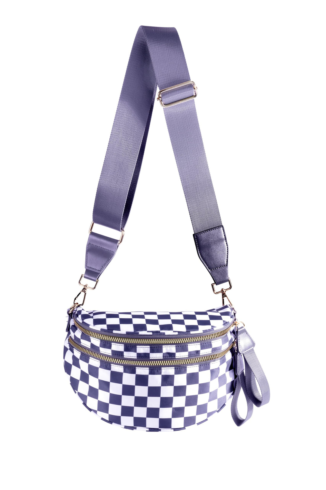 Checkered Nylon Crossbody Bag Cloudy