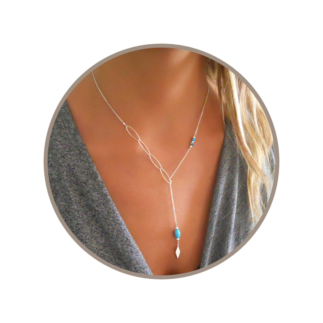 Turquoise Lariat Y Necklace
