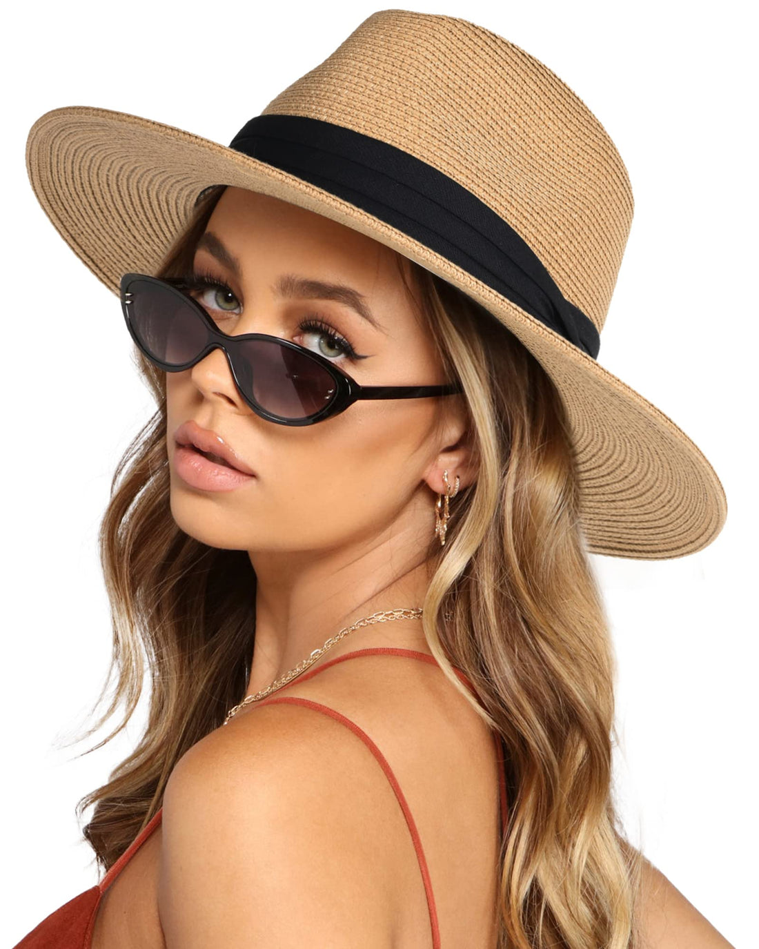 Wide Brim Straw Panama Fedora