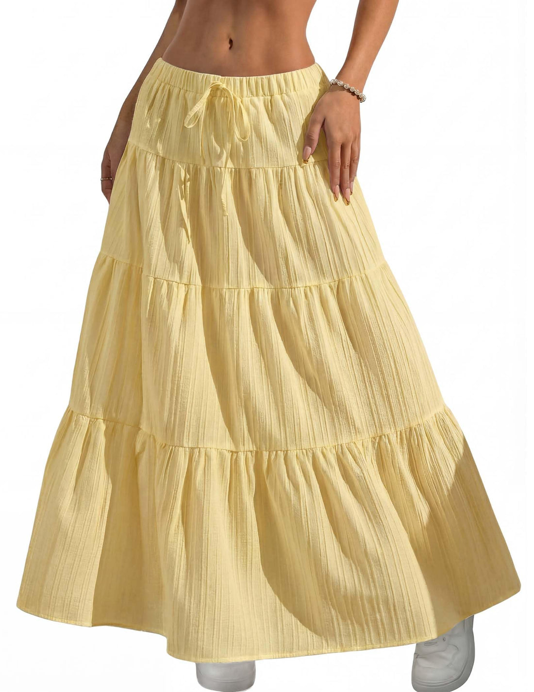 Boho Ruffle Maxi Skirt