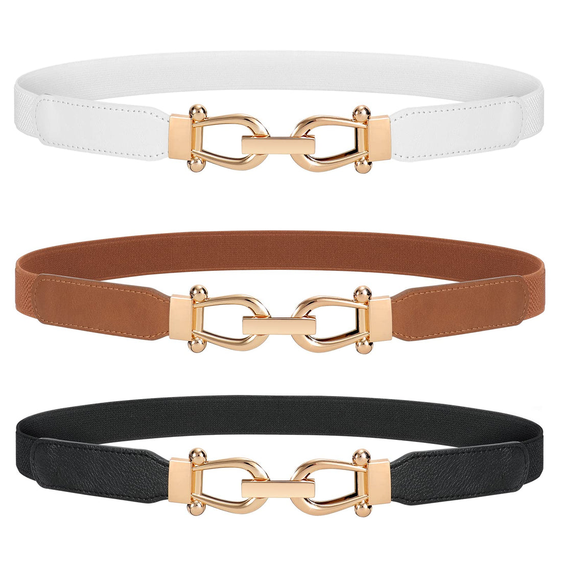 Retro Elastic Skinny Belt (Set of 3)