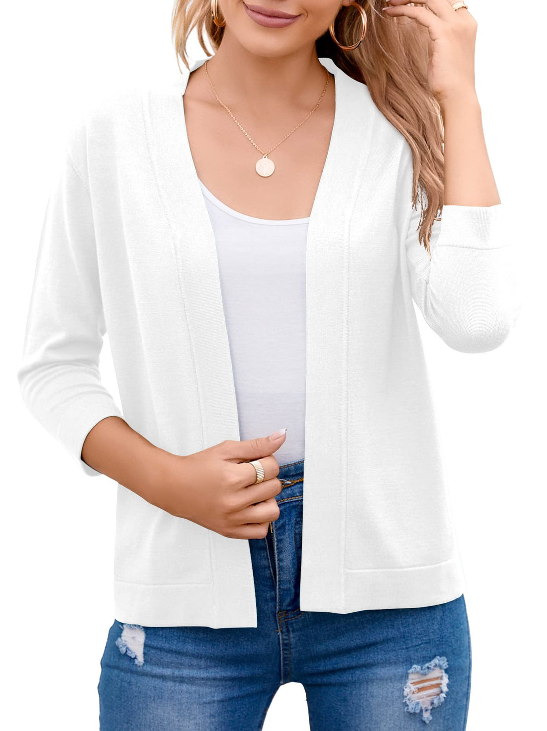 Cropped Open-Front Cardigan