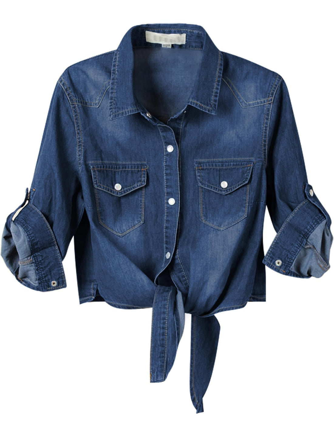 Chambray Tie-Knot Cardigan