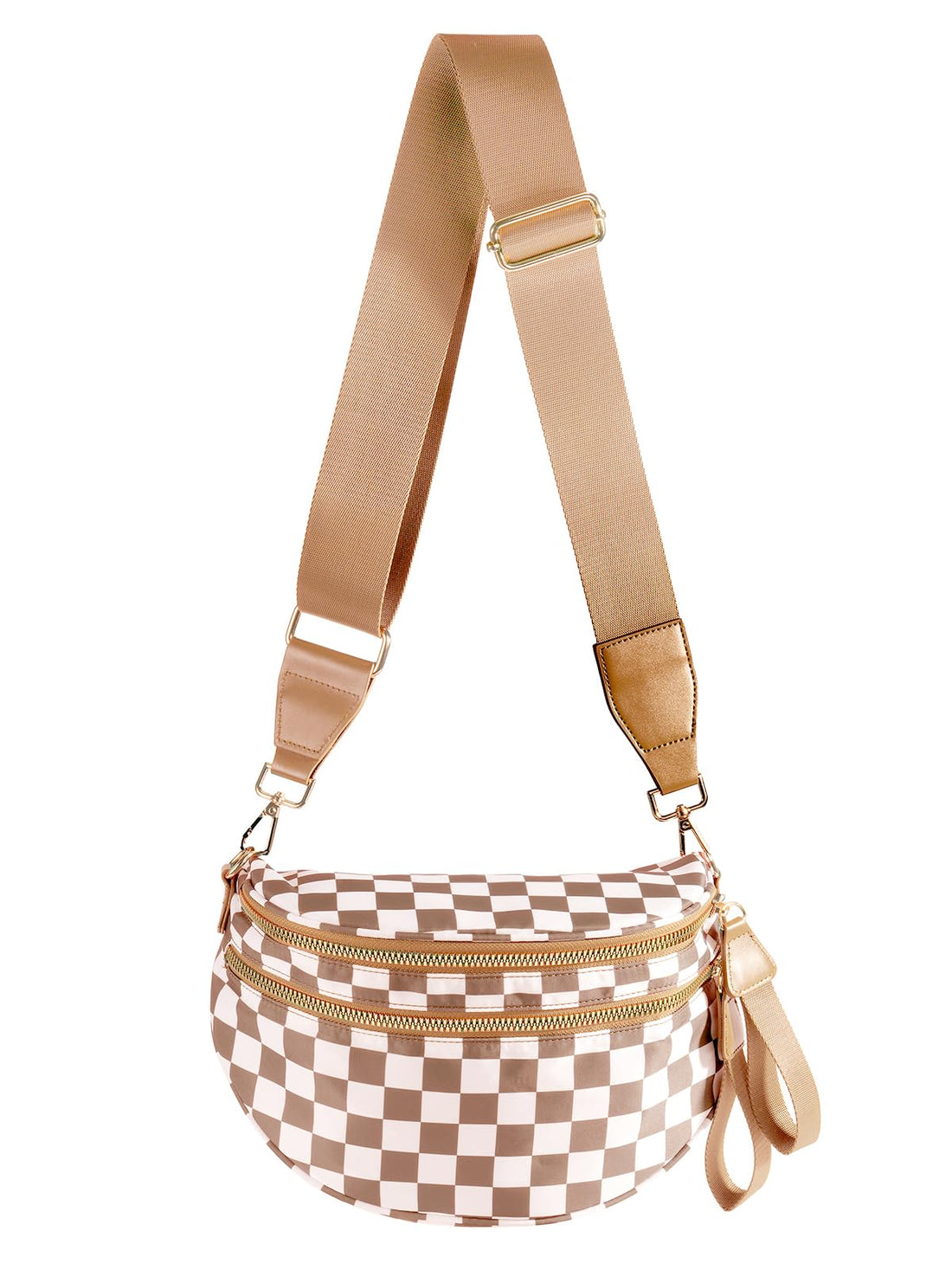 Checkered Crossbody Belt Bag Light