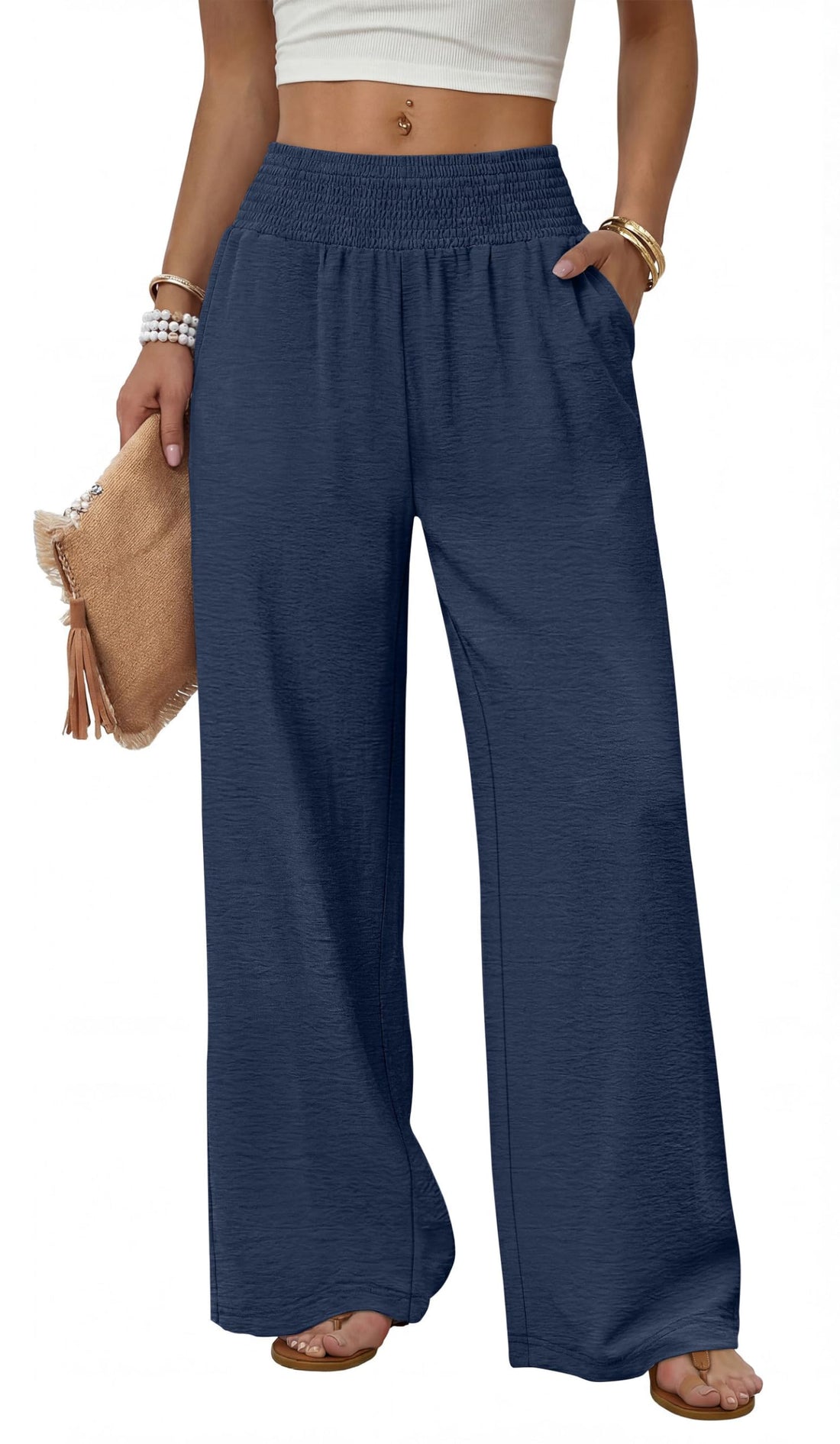Flowy Linen Palazzo Pants