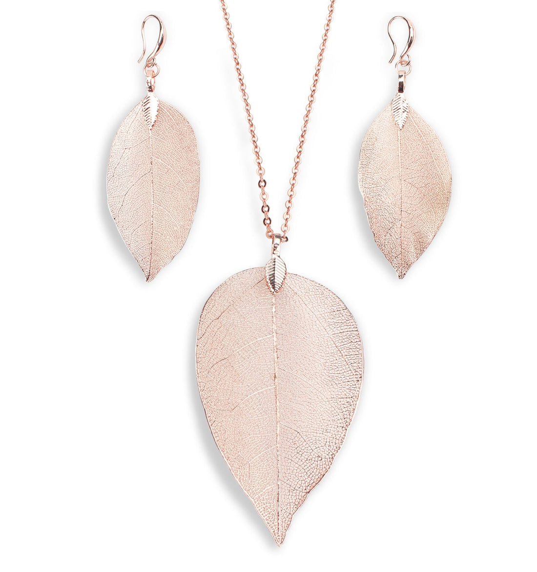Rose Gold Leaf Jewelry Set