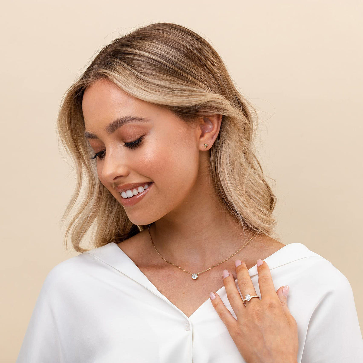 14K Gold-Plated Solitaire Choker