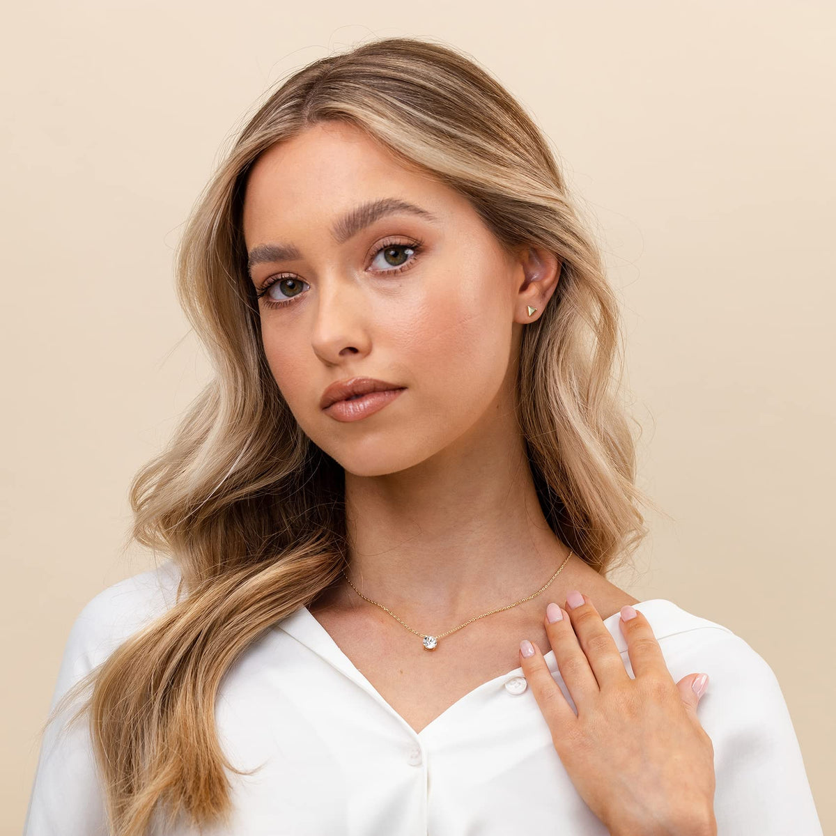 14K Gold-Plated CZ Choker Necklace
