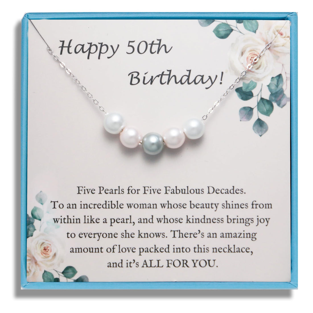 Sterling Silver Five-Pearl Necklace