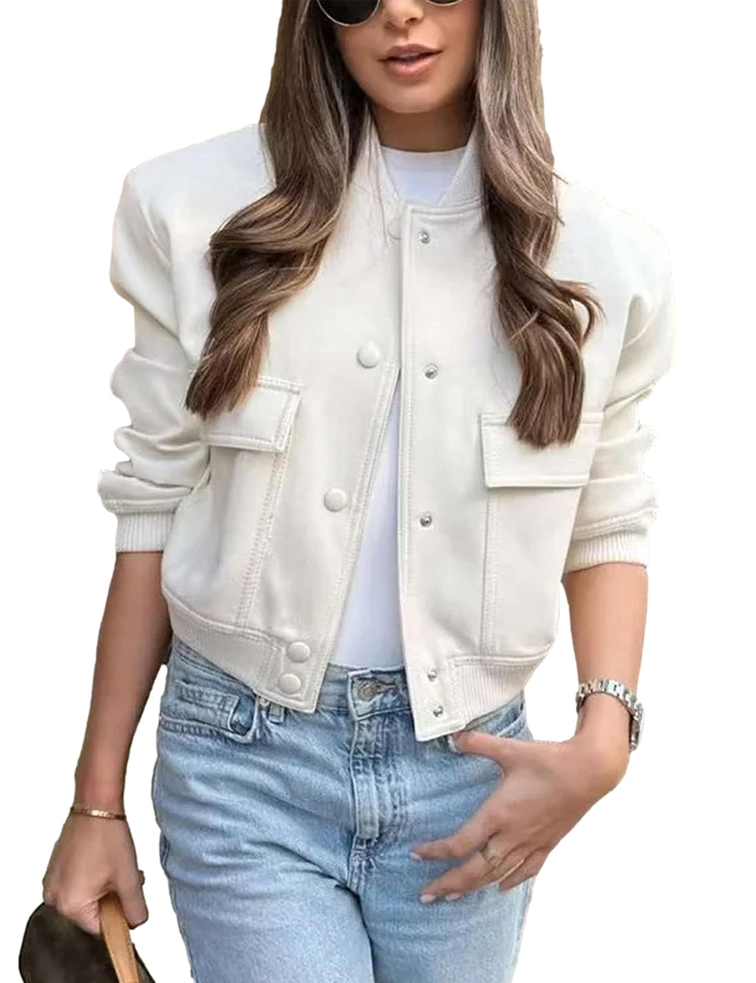 Cropped Varsity Bomber Jacket