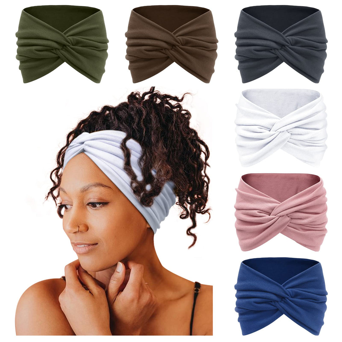 Extra Wide Turban Headband (Set of 6)
